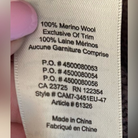 Wilfred Free Mauve 100% Merino Wool Waffle Knit Vneck Sweater Size XXS - Picture 8 of 8